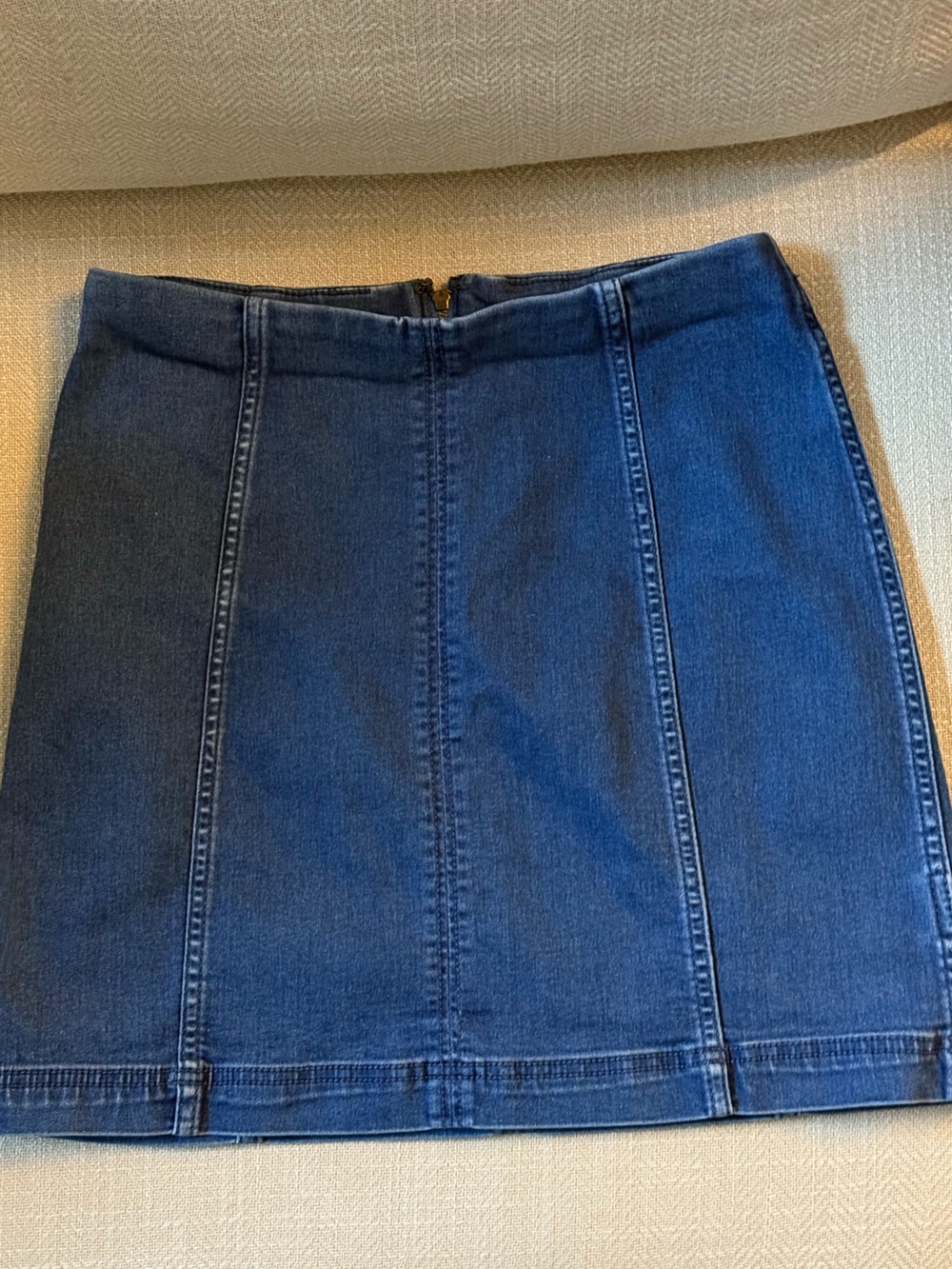 Free People Blue Denim Panel Skirt